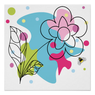 Póster Padrão de vetor de tendência de uma flor de verão