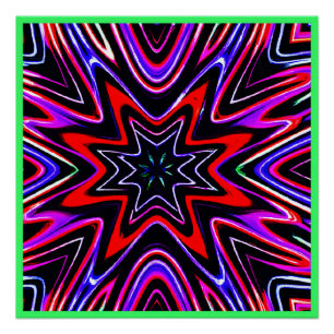Póster Padrão de Vibrações Neon Coloridas