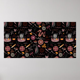 Poster Padrão de visualização sem costura design gráf