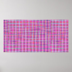 Poster Padrão de xadrez minimalista e uniforme de vinhet