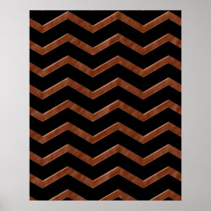 Póster Padrão de Zig de Bronze Metálico