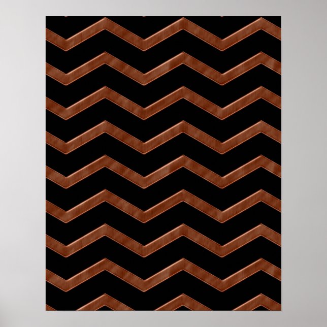 Póster Padrão de Zig de Bronze Metálico (Frente)