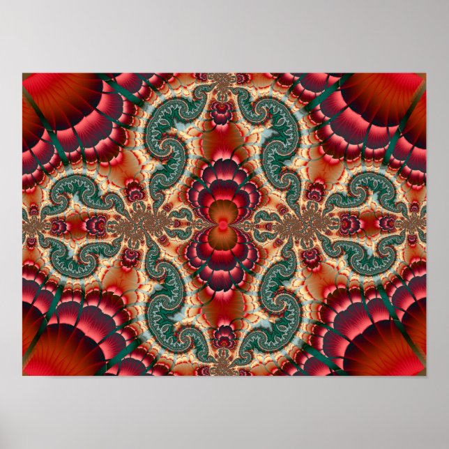 Poster Padrão Decorativo de Caleidoscópio (Frente)