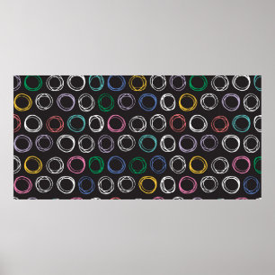 Poster Padrão desenhado à mão com pata sem soldadura das 