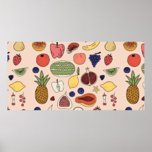 Poster padrão desenhado pela fruta