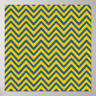 Poster Padrão do Chevron Vermelho Amarelo Azul