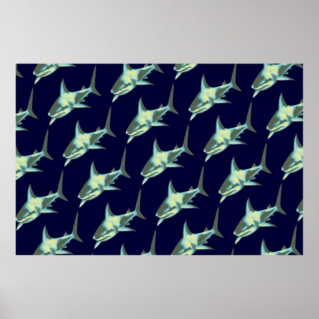 Póster padrão do tubarão de decor (Frente)