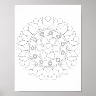 Poster - Padrão Elegante de Mandala para Cor