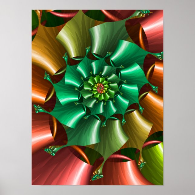 Poster Padrão espiral multicolorido (Frente)