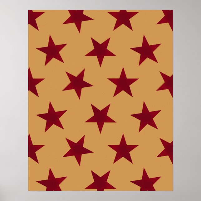 Poster Padrão Estrelas Douradas 13 (Frente)