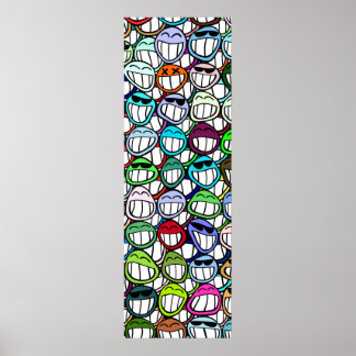 Póster Padrão Faces