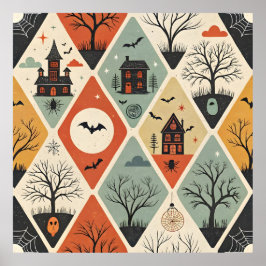 Poster Padrão fantasma escuro