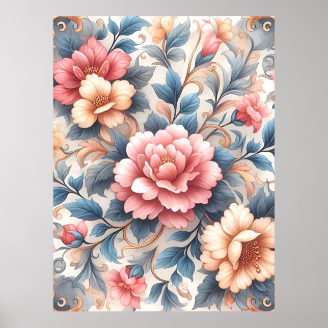 Poster Padrão floral (Frente)