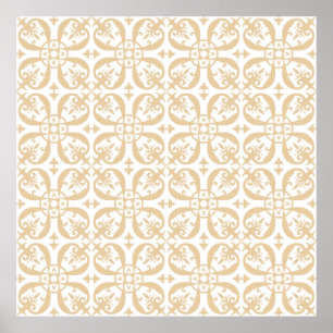 Poster Padrão floral barroco vintage sem costura. Vitoria