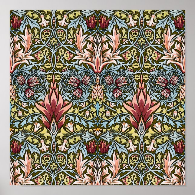 Póster Padrão Floral Cabeça de Cobra de William Morris (Frente)