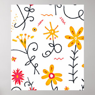 Poster Padrão Floral Caprichoso