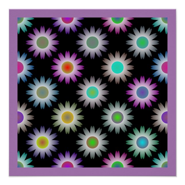 PÓSTER PADRÃO FLORAL COLORIDO (Frente)