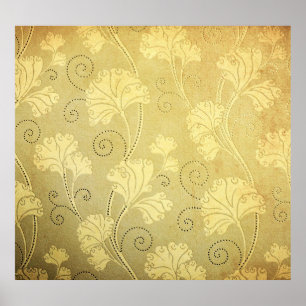 Poster Padrão floral de Grunge.