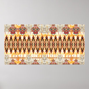 Poster Padrão floral de mouro étnico sem costura