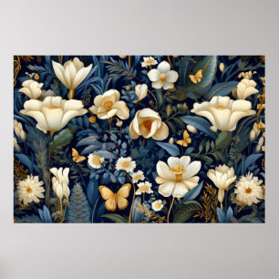 Poster Padrão floral de plantas