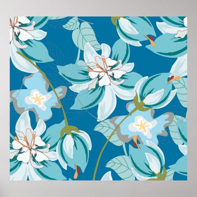 Poster Padrão floral, design de flor versátil. (Frente)
