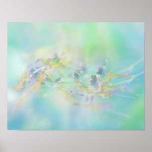 Poster Padrão Floral Pastel Abstrato