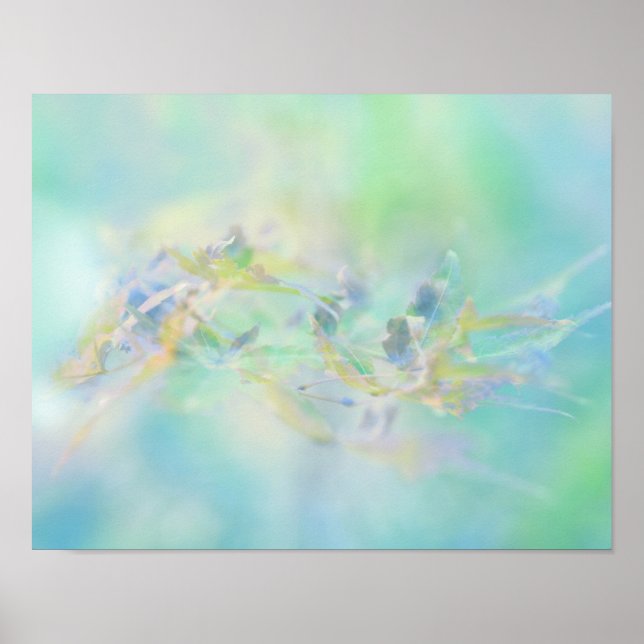 Poster Padrão Floral Pastel Abstrato (Frente)