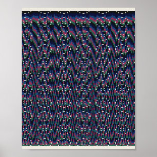 Poster Padrão Floral Pixelado