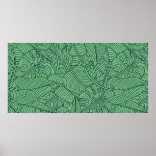 Poster Padrão floral sem costura com folhas. dorso tropi