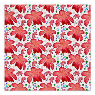 Póster Padrão Floral Sem Costura Desenho de Flores em A