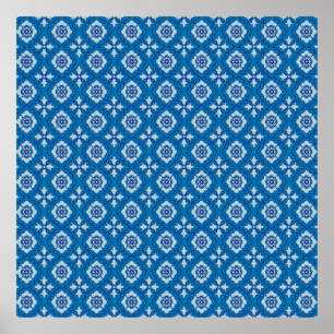 Poster Padrão floral sem soldadura, fundo no art nouveau
