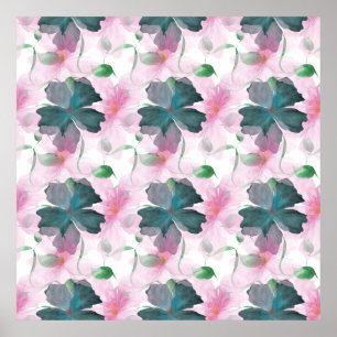 Poster Padrão Floral Soft Cottagecore   Estética Pastel
