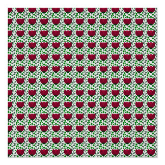 Póster Padrão Floral Tulipa Carmesim | Vermelho Elegante