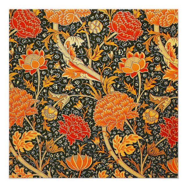 Póster Padrão Floral Vintage William Morris Cray (Frente)
