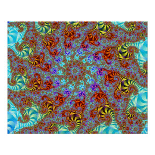 Póster Padrão Fractal em Espiral de Gavinhas de Tigre