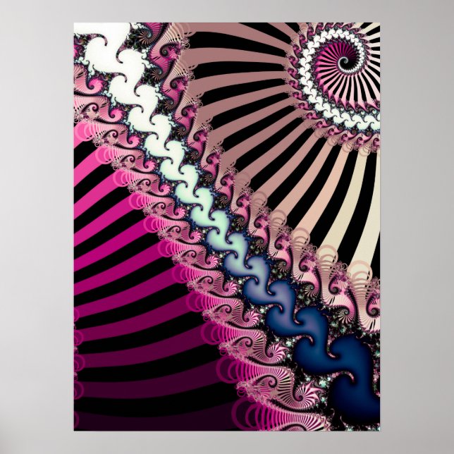 Poster Padrão Fractal Listrado (Frente)