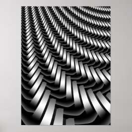 Poster Padrão Fractal Metálico