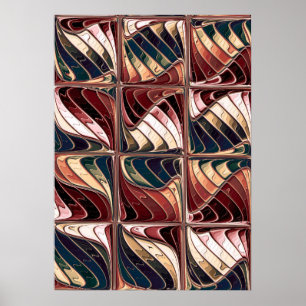 Poster Padrão Fractal Ondulado