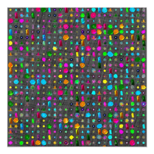 Póster Padrão Geométrico Abstrato Canvas (Frente)
