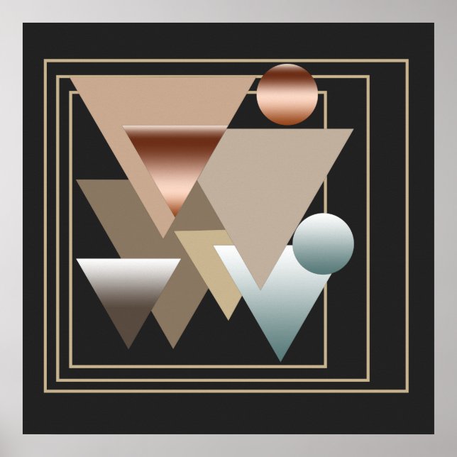 Poster padrão geométrico abstrato modernista (Frente)