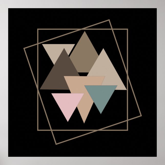 Poster padrão geométrico abstrato modernista (Frente)