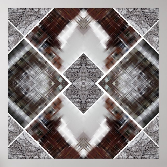 Poster Padrão Geométrico Abstrato no Inverno (Frente)