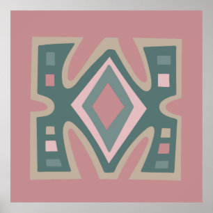 Poster padrão geométrico africano colorido