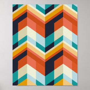 Poster Padrão Geométrico Colorido de Chevron