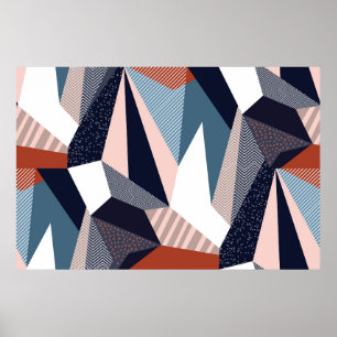 Poster Padrão geométrico criativo com diferentes formas a