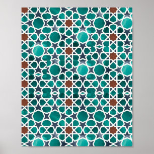 Poster Padrão Geométrico da Arte de Marrocos