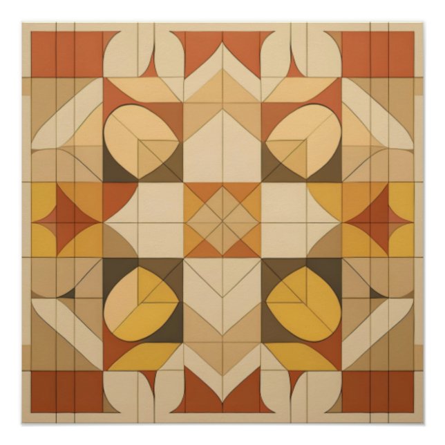Póster Padrão geométrico de Abstrato - Ossos quentes (Frente)