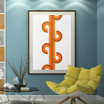 Poster Padrão Geométrico de Arte de Stripes de Onda de Ab<br><div class="desc">Lindos círculos geométricos de coloração amarela escura e castanha, siena terra cotta laranja, contemporânea formam o padrão artístico. Design de minimalismo elegante, na moda e eclético para o designer artístico de interiores, o decorador de decoração artística, o popular motif de quadril, o estilo de arte retrô vintage ou o amante...</div>