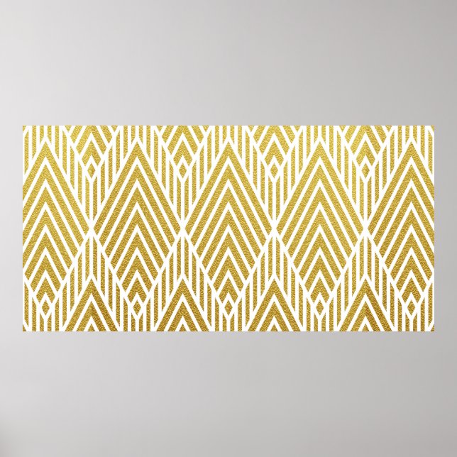 Poster Padrão geométrico de dourado, sem costura (Frente)