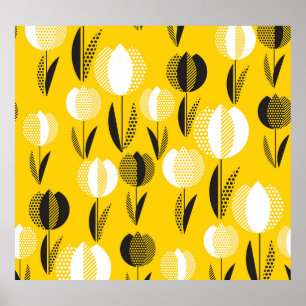 Poster Padrão Geométrico de Flor Holandês Tulip